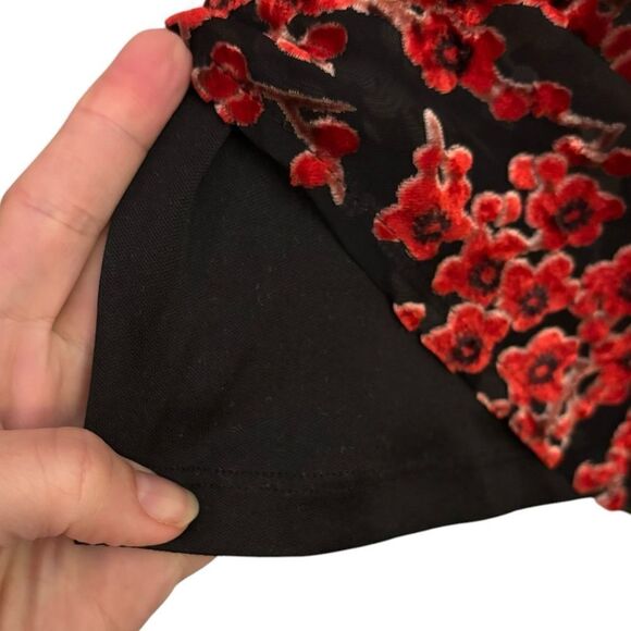 Princess Polly NWT Velvet Merlot Red Black Witchy Grunge Valentine Mini Dress 6 - Picture 7 of 12